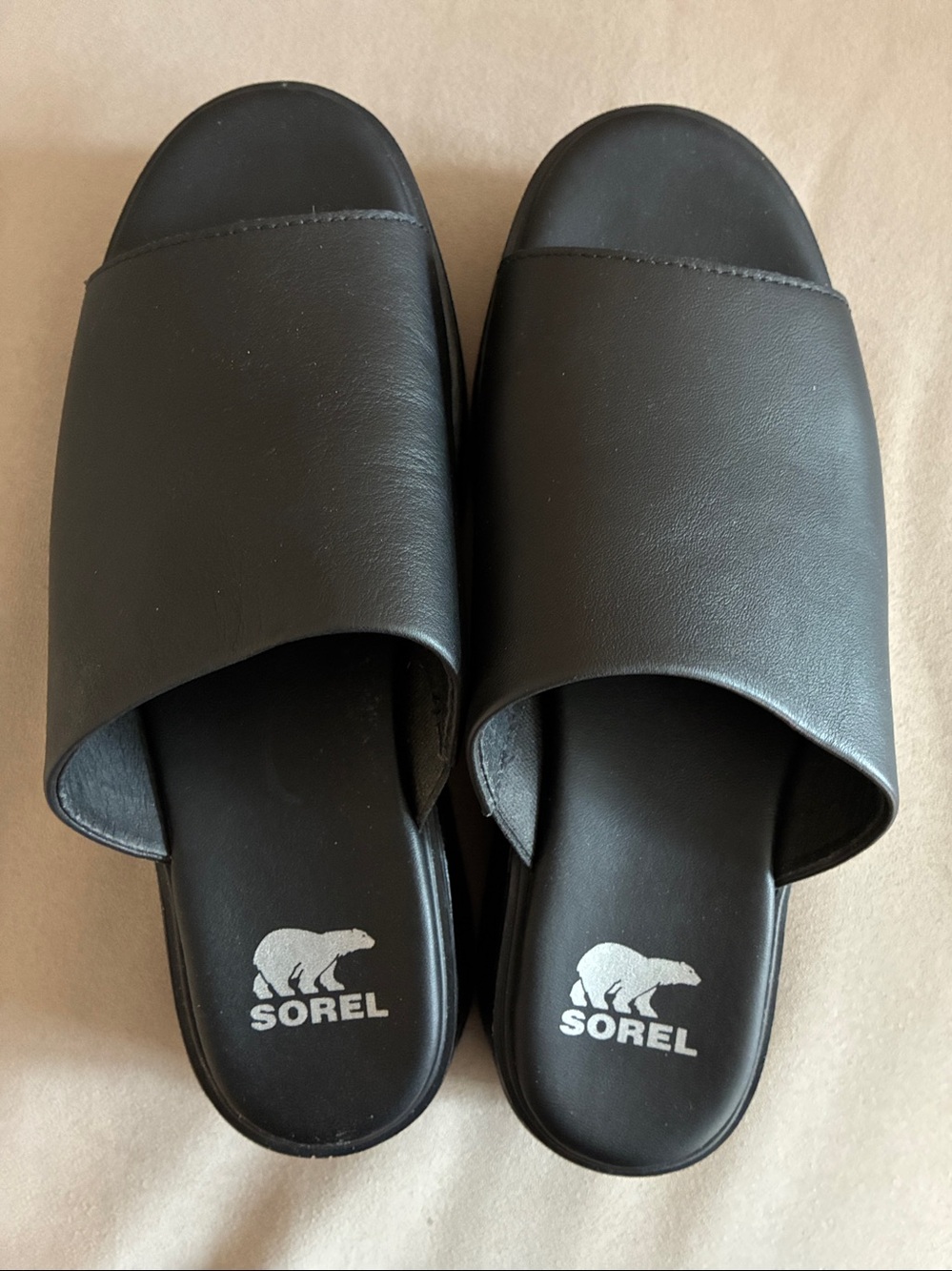 Sorel Women’s Black Wedge Slide Sandals